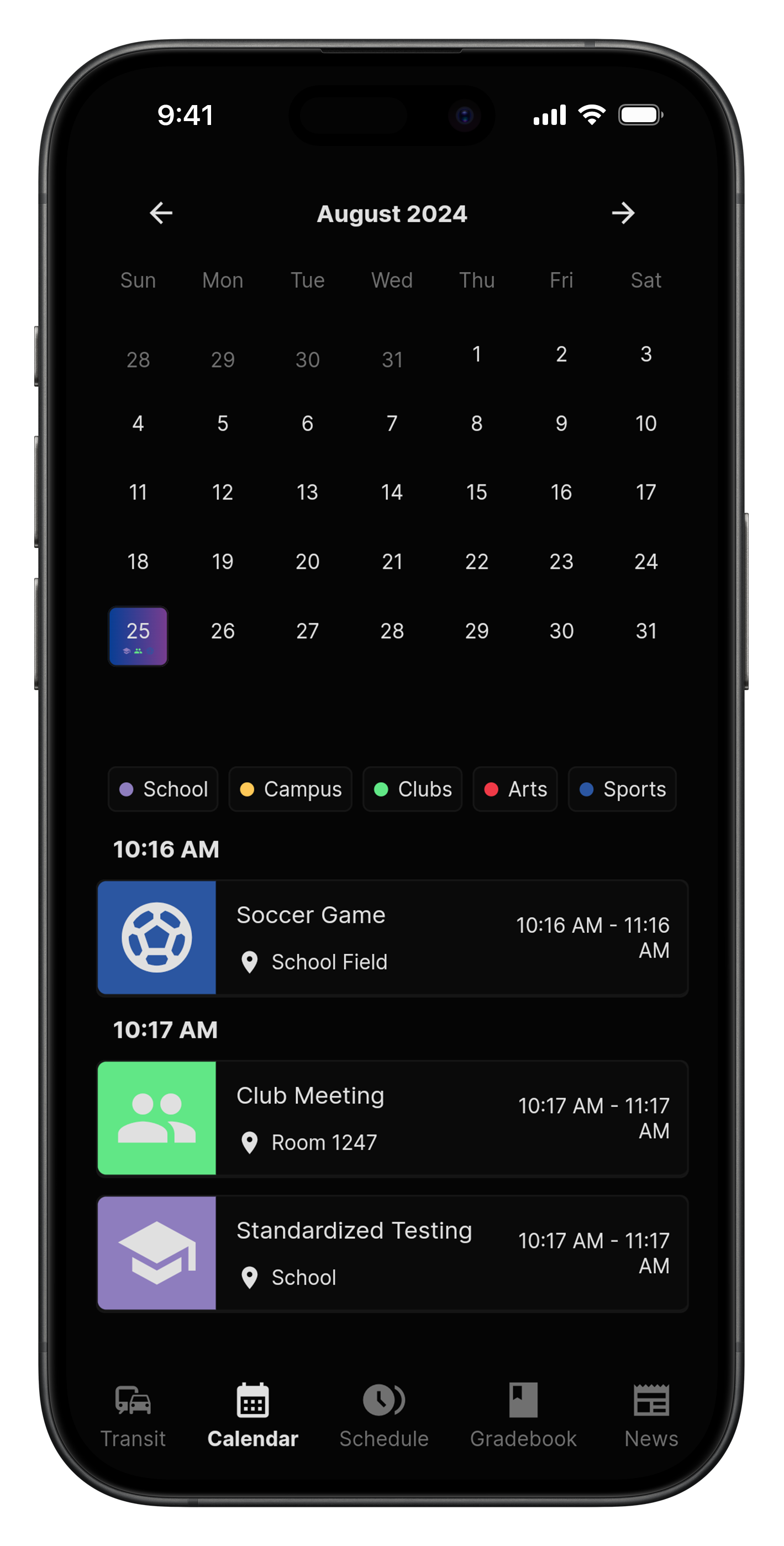 Calendar Page