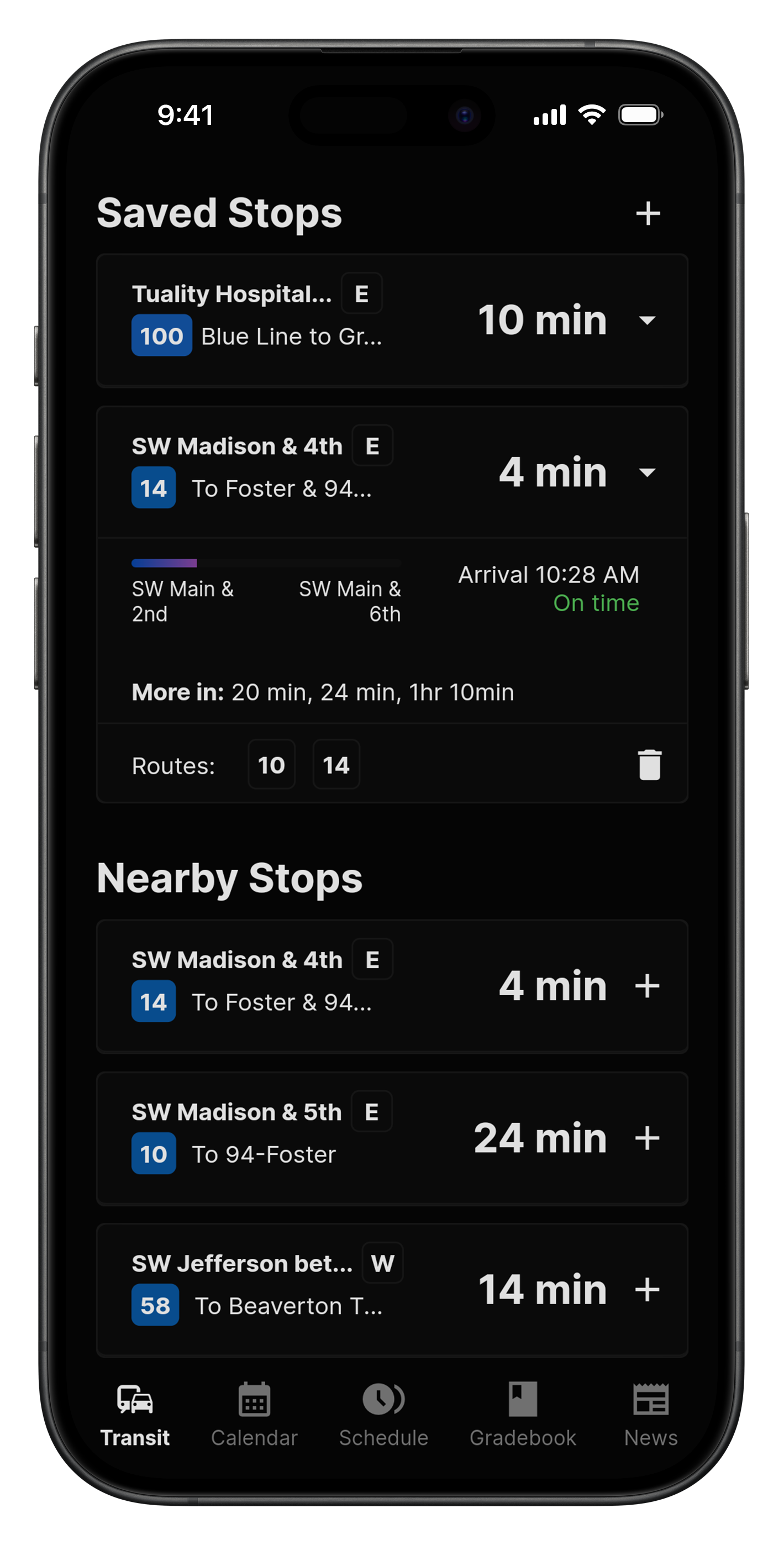 Transit Page